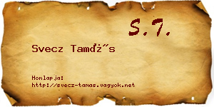 Svecz Tamás névjegykártya